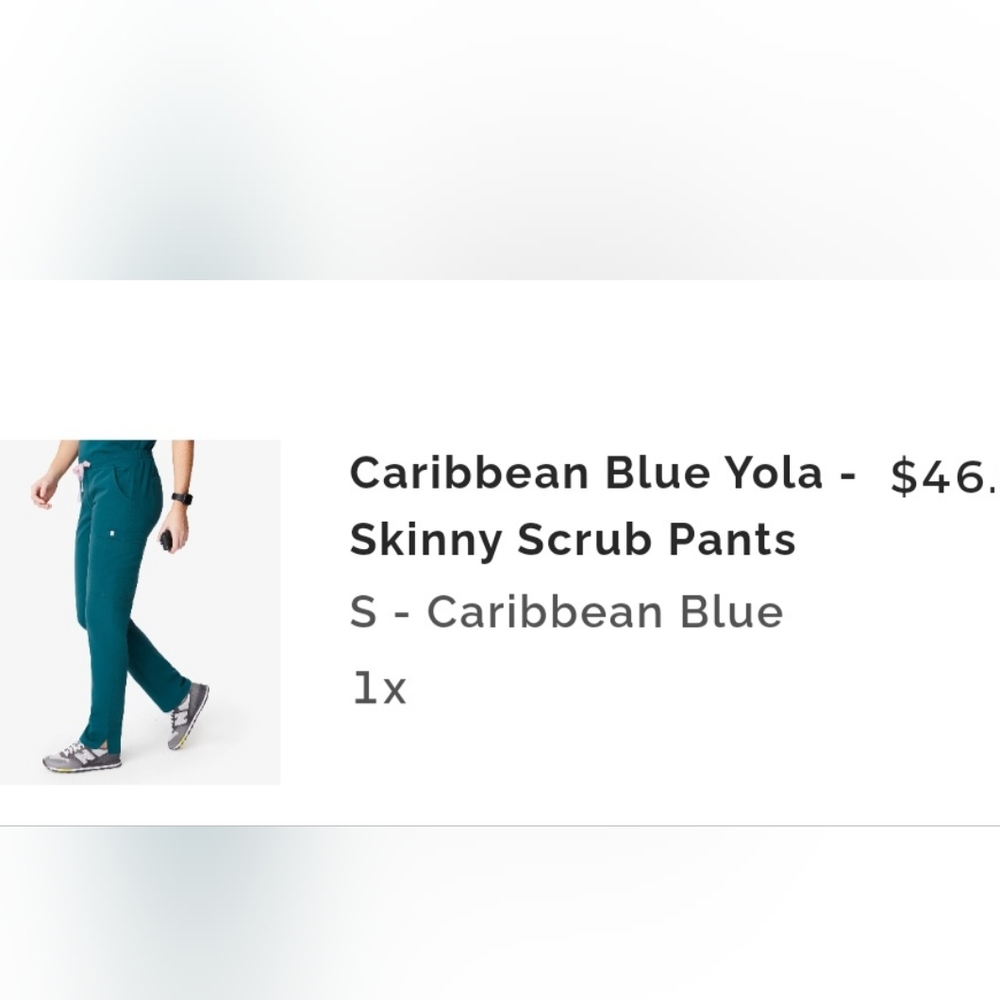 Caribbean Blue Yola - Skinny Scrub Pants S - Caribbean Blue